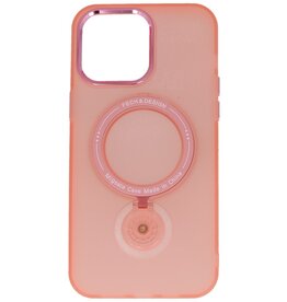 Magsafe Matt Transparent Cover med stående funktion til iPhone 14 Pro Max Pink