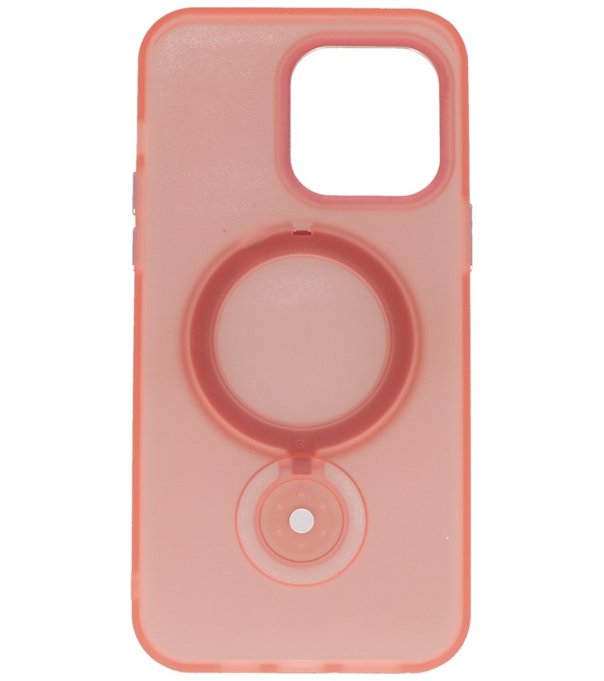 Magsafe Mat Transparant Case met Staande Functie voor iPhone 14 Pro Max Roze