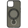 Magsafe Coque transparente mate avec fonction support pour iPhone 15 Noir