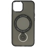Magsafe Mat Transparant Case met Staande Functie voor iPhone 15 Zwart