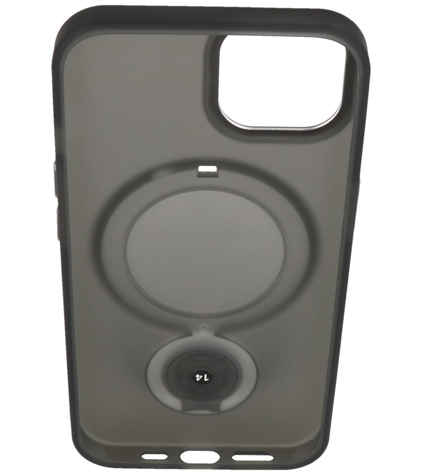 Magsafe Coque transparente mate avec fonction support pour iPhone 15 Noir