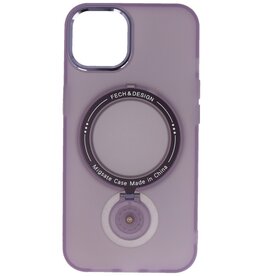 Magsafe Matt Transparent Case with Standing Function for iPhone 15 Purple