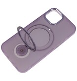 Magsafe Mat Transparant Case met Staande Functie voor iPhone 15 Paars