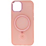 Magsafe Matt Transparent Case with Standing Function for iPhone 15 Pink