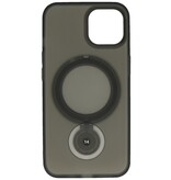 Funda Magsafe Transparente Mate con Función de Pie para iPhone 15 Plus Negra