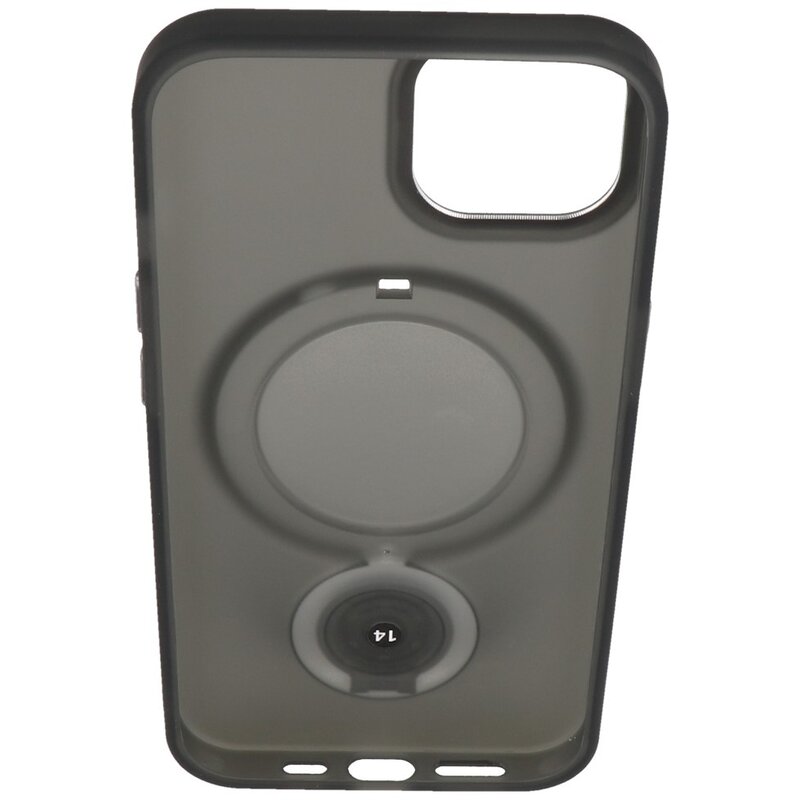 Funda Magsafe Transparente Mate con Función de Pie para iPhone 15 Plus Negra