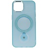 Magsafe Coque transparente mate avec fonction debout pour iPhone 15 Plus Bleu