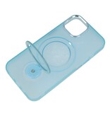 Magsafe Matt Transparent Case with Standing Function for iPhone 15 Plus Blue
