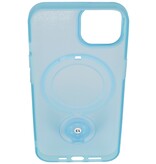 Magsafe Mat Transparant Case met Staande Functie voor iPhone 15 Plus Blauw
