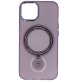 Magsafe Matte Transparent Case with Standing Function for iPhone 15 Plus Purple