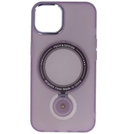 Hoesjes geschikt voor Apple Magsafe Coque transparente mate avec fonction debout pour iPhone 15 Plus Violet