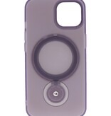 Magsafe Matt Transparent Case with Standing Function for iPhone 15 Plus Purple