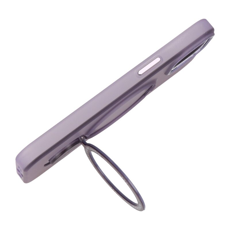 Magsafe Matte Transparente Hülle mit Standfunktion für iPhone 15 Plus Lila