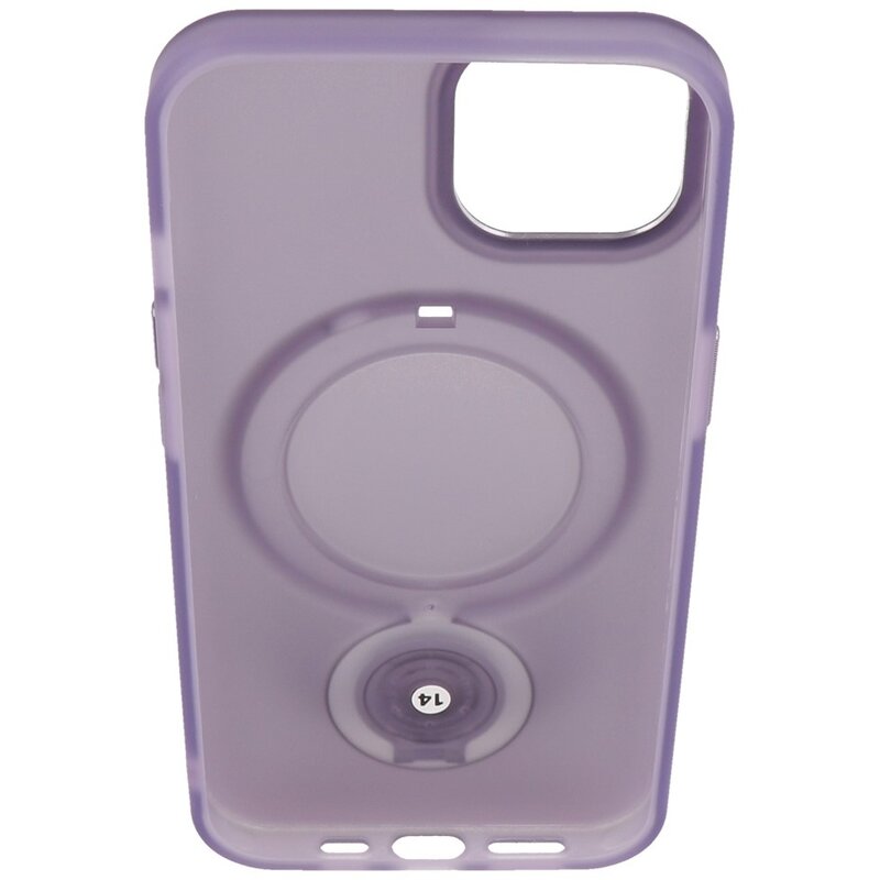Magsafe Matte Transparent Case with Standing Function for iPhone 15 Plus Purple