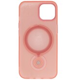 Magsafe Mat Transparant Case met Staande Functie voor iPhone 15 Plus Roze