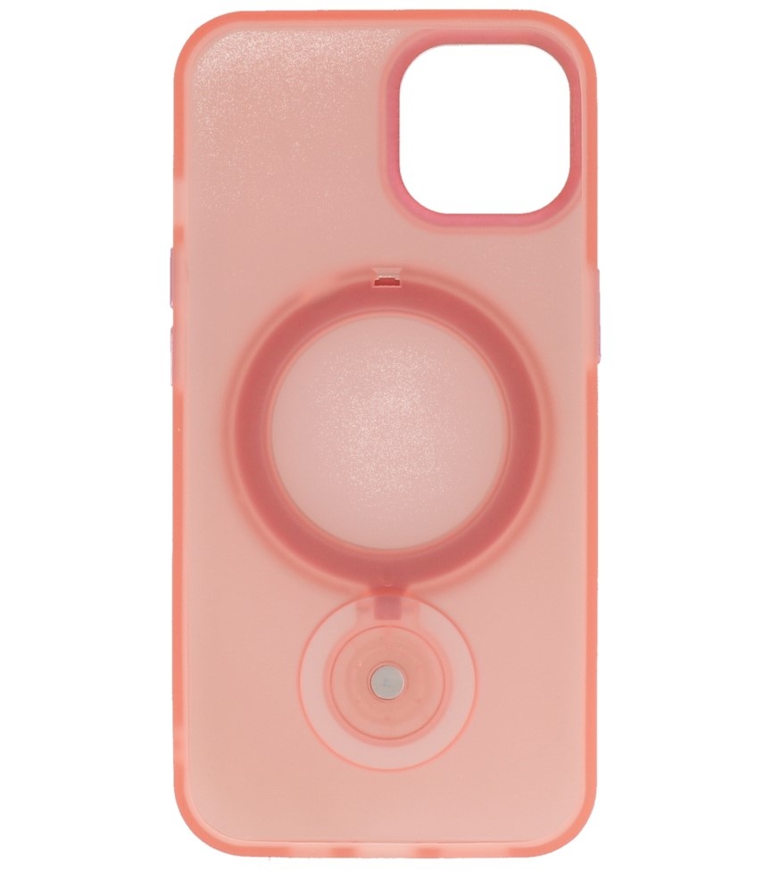 Magsafe Matt Transparent Cover med stående funktion til iPhone 15 Plus Pink