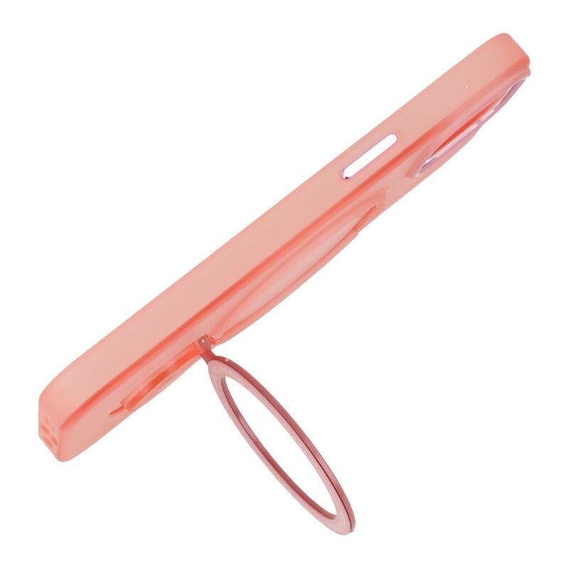 Étui MagSafe transparent mat avec fonction support pour iPhone 15 Plus rose