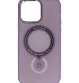 Custodia trasparente opaca Magsafe con funzione di supporto per iPhone 15 Pro Max viola