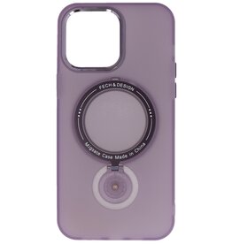 Custodia trasparente opaca Magsafe con funzione di supporto per iPhone 15 Pro Max viola