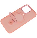 Magsafe Matt Transparente Hülle mit Standfunktion für iPhone 15 Pro Max Pink