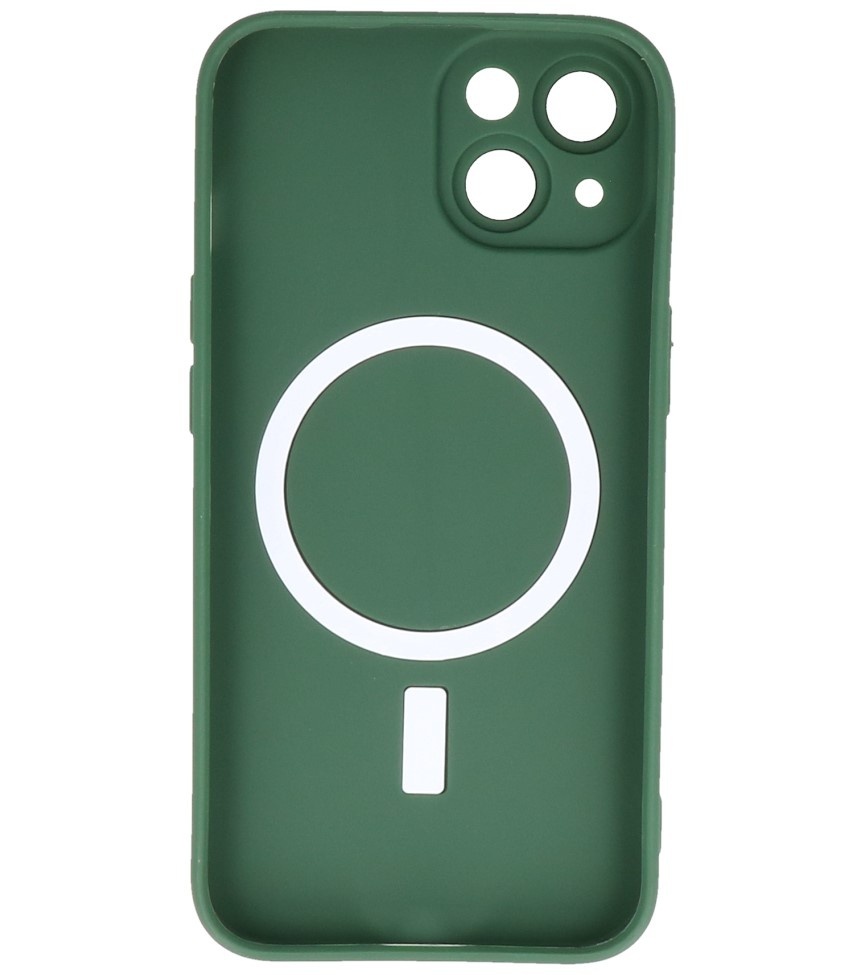 Custodia MagSafe con protezione per fotocamera per iPhone 15 verde scuro