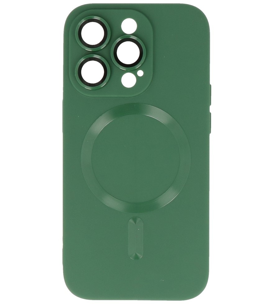 Funda MagSafe con Protector de Cámara para iPhone 15 Pro Verde Oscuro