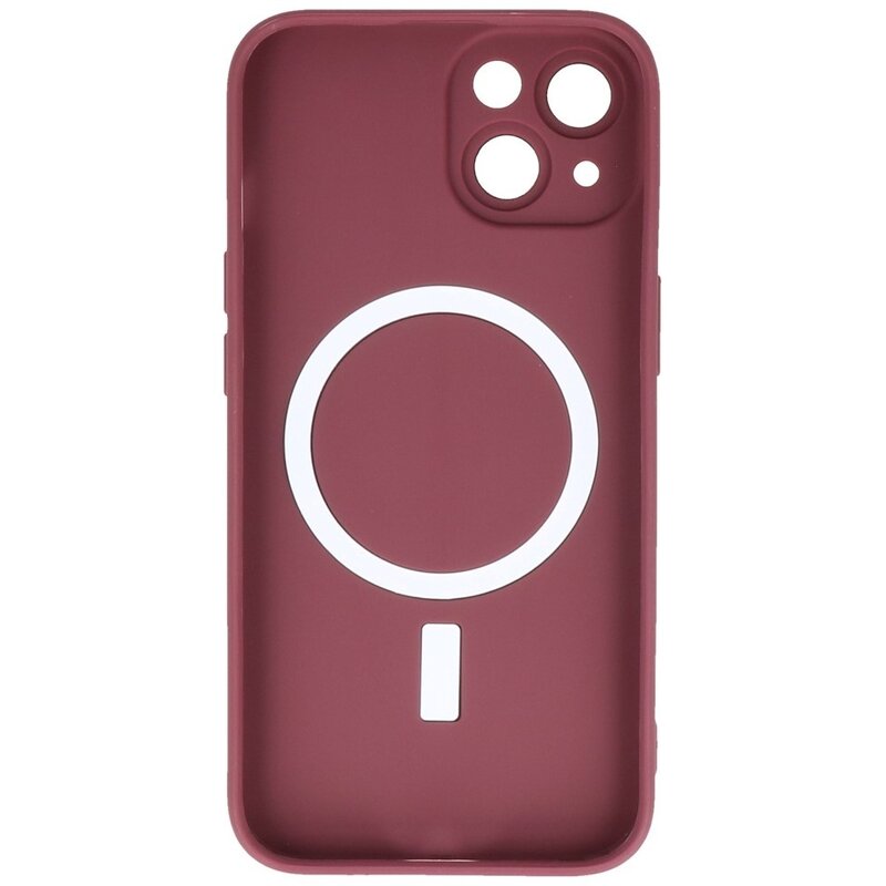 Custodia MagSafe con protezione per fotocamera per iPhone 15 Plus Marrone