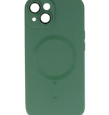 Custodia MagSafe con protezione per fotocamera per iPhone 15 Plus verde scuro