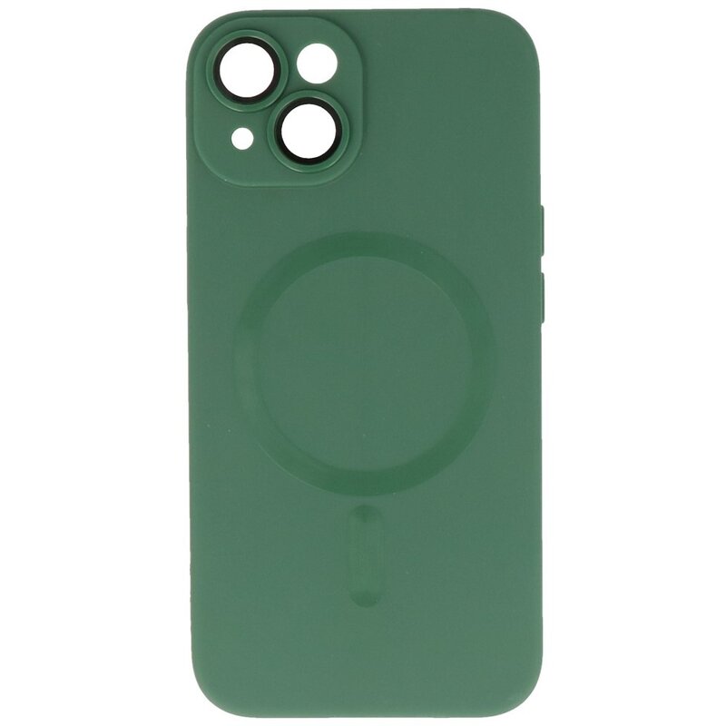 Funda MagSafe con Protector de Cámara para iPhone 15 Plus Verde Oscuro