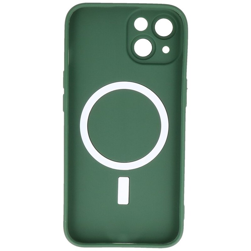 Funda MagSafe con Protector de Cámara para iPhone 15 Plus Verde Oscuro