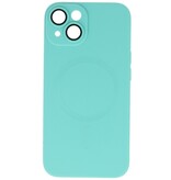 Custodia MagSafe con protezione per fotocamera per iPhone 15 Plus Turchese