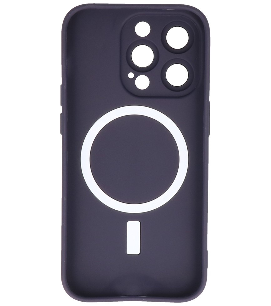 Custodia MagSafe con protezione per fotocamera per iPhone 15 Pro Max viola notte