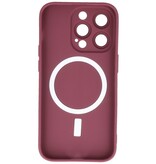 Étui MagSafe avec protecteur d'appareil photo pour iPhone 15 Pro Max marron