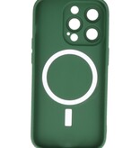 Custodia MagSafe con protezione per fotocamera per iPhone 15 Pro Max verde scuro
