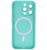 Étui MagSafe avec protecteur d'appareil photo pour iPhone 15 Pro Max Turquoise