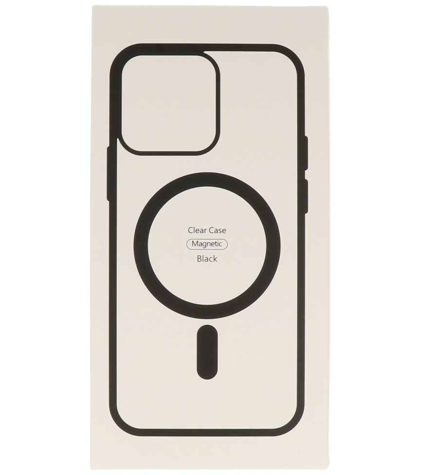 Étui Magsafe transparent de couleur tendance pour iPhone 15 Plus noir