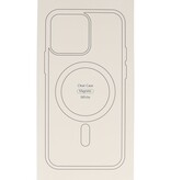 Étui Magsafe transparent de couleur tendance pour iPhone 15 Plus blanc