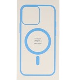 Fashion Color-Transparent Magsafe Case voor iPhone 15 Plus Blauw