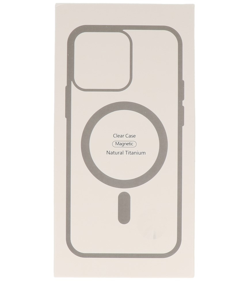 Étui Magsafe transparent de couleur tendance pour iPhone 15 Plus, gris