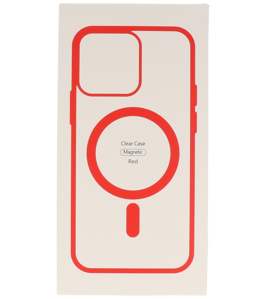 Coque Magsafe transparente couleur tendance pour iPhone 7 - 8 - SE 2020 - SE 2022 Rouge