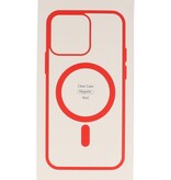 Funda Magsafe Color-Transparente de Moda para iPhone Xs - X Rojo