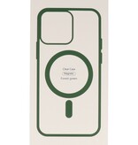 Fashion Color-Transparent Magsafe Case for iPhone 11 Pro Max Dark Green