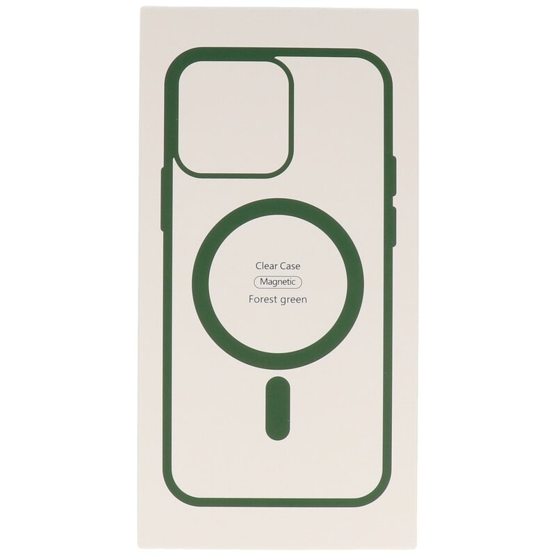 Funda Magsafe de color transparente a la moda para iPhone 12 - 12 Pro Verde oscuro