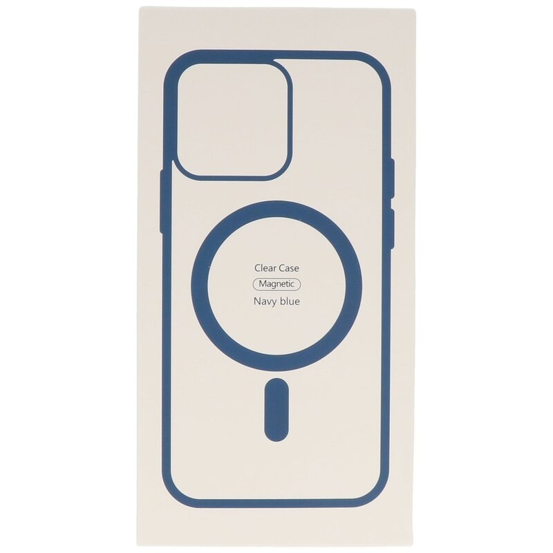 Coque Magsafe transparente couleur tendance pour iPhone 12 Mini, bleu marine