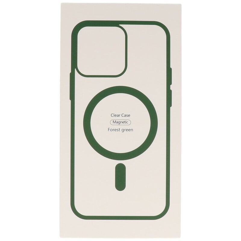 Fashion Color-Transparente Magsafe Hülle für iPhone 13 Dunkelgrün