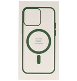 Étui Magsafe transparent de couleur tendance pour iPhone 13 Mini, vert foncé