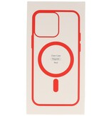 Custodia Magsafe trasparente e alla moda per iPhone 14 Pro Max rossa