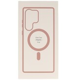 Custodia Magsafe trasparente e alla moda per Samsung Galaxy S22 rosa