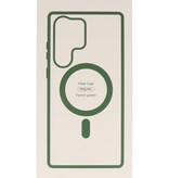 Fashion Color-Transparent Magsafe Case for Samsung Galaxy S22 Dark Green