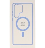 Fashion Color-Transparent Magsafe Case for Samsung Galaxy S22 Plus Blue